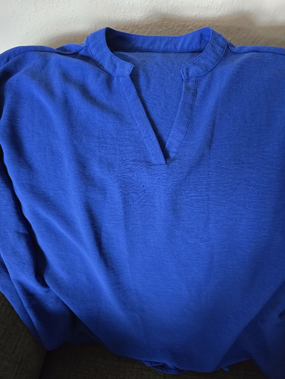 Royal Blue V-Neck Pullover Top